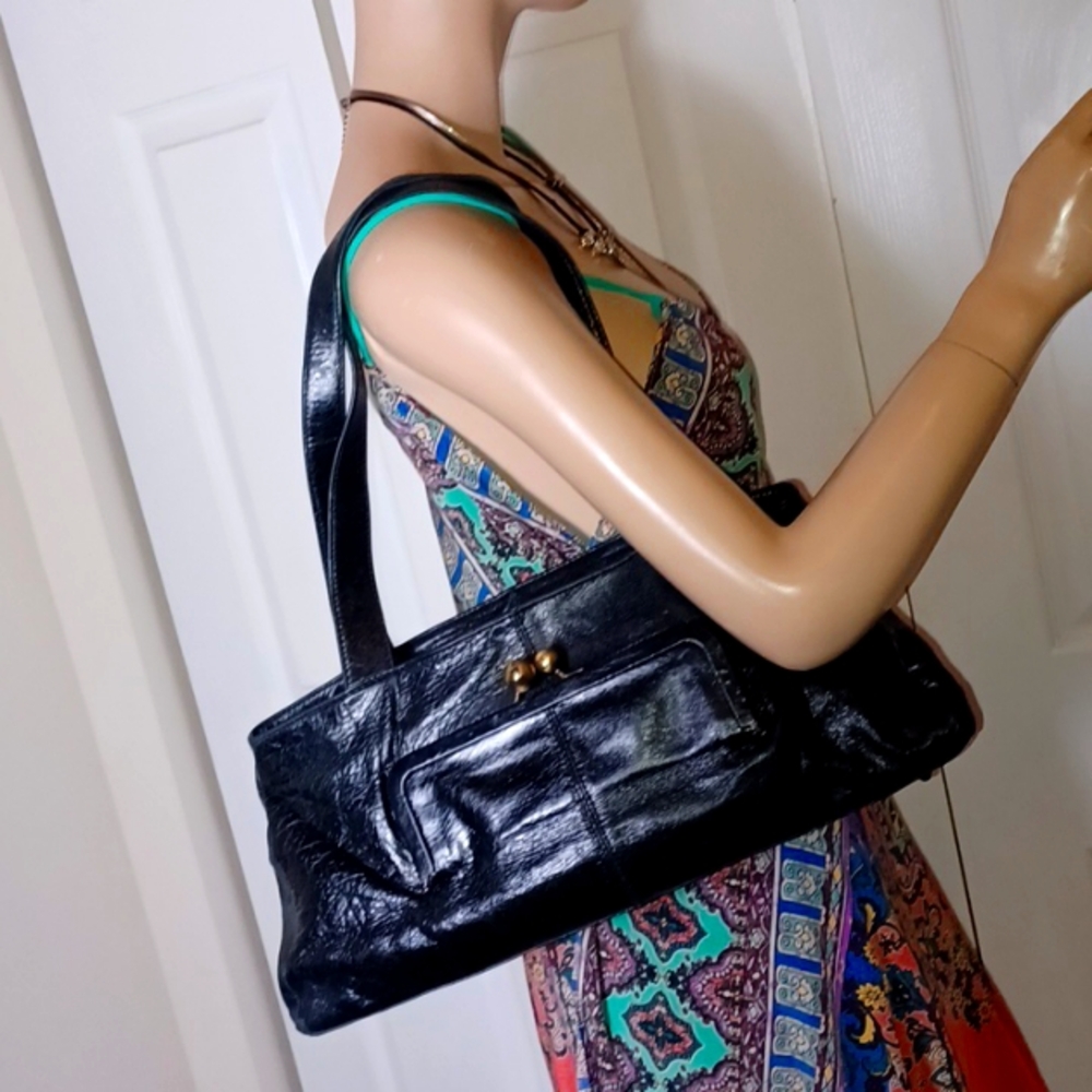 BLACK LEATHER HOBO INTERNATIONAL - Picture 3 of 14